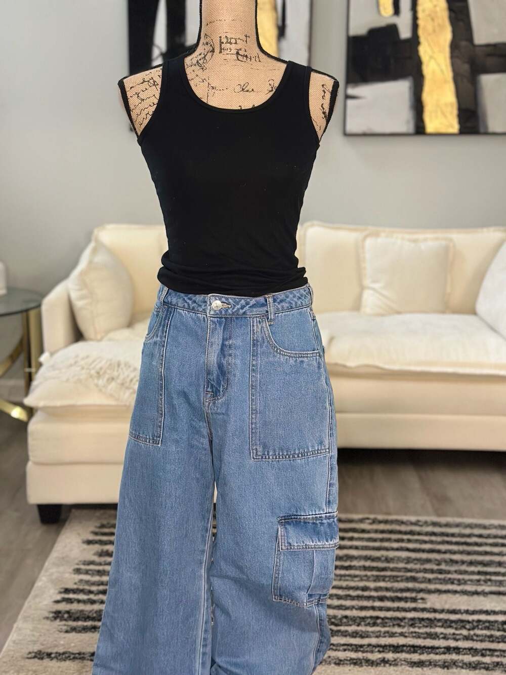 Forever 21 Mid-Rise Cargo Jeans - Picture 3 of 7